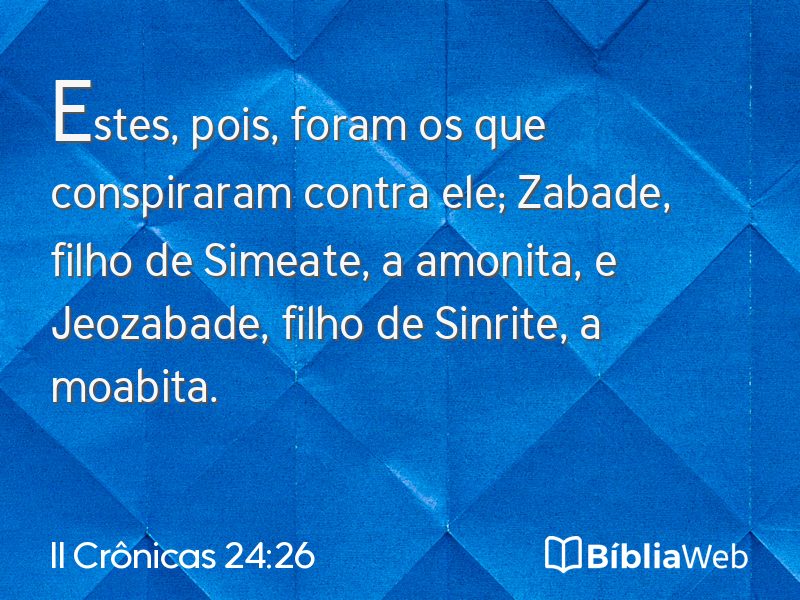 II Crônicas 24:26 em imagem para compartilhar