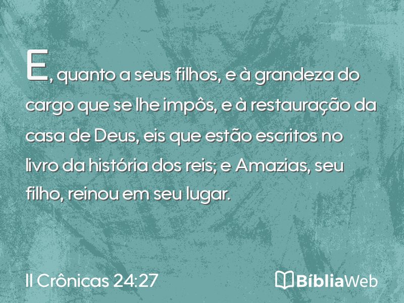 II Crônicas 24:27 em imagem para compartilhar