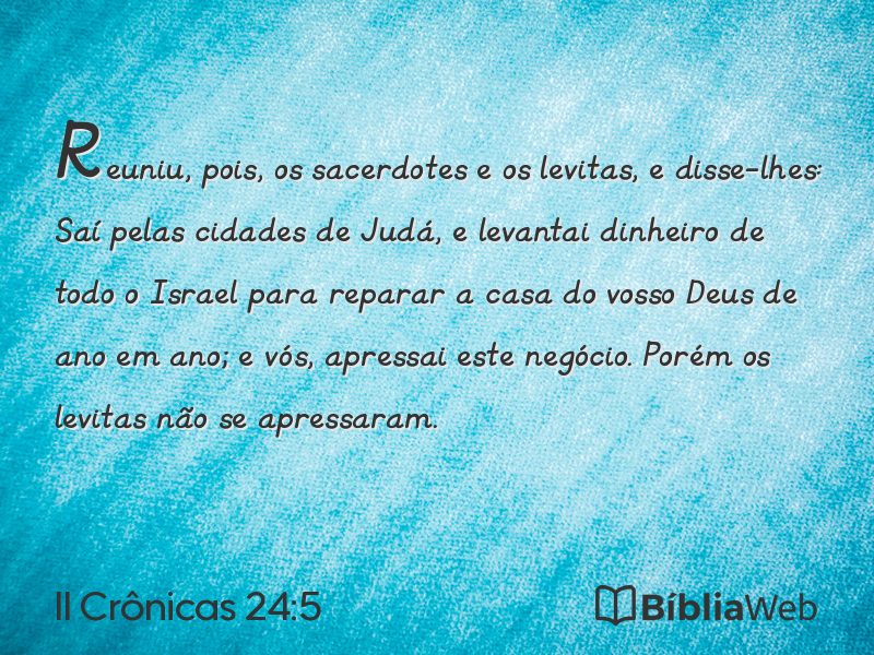 II Crônicas 24:5 em imagem para compartilhar