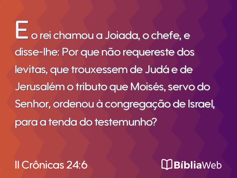 II Crônicas 24:6 em imagem para compartilhar