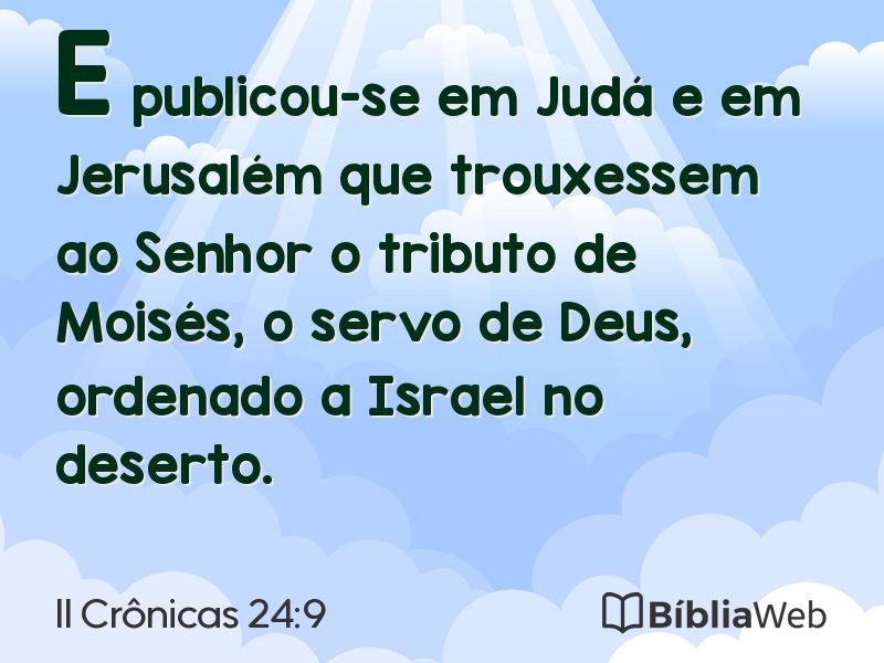 II Crônicas 24:9 em imagem para compartilhar