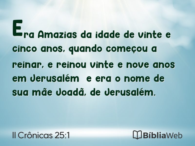 II Crônicas 25:1 em imagem para compartilhar