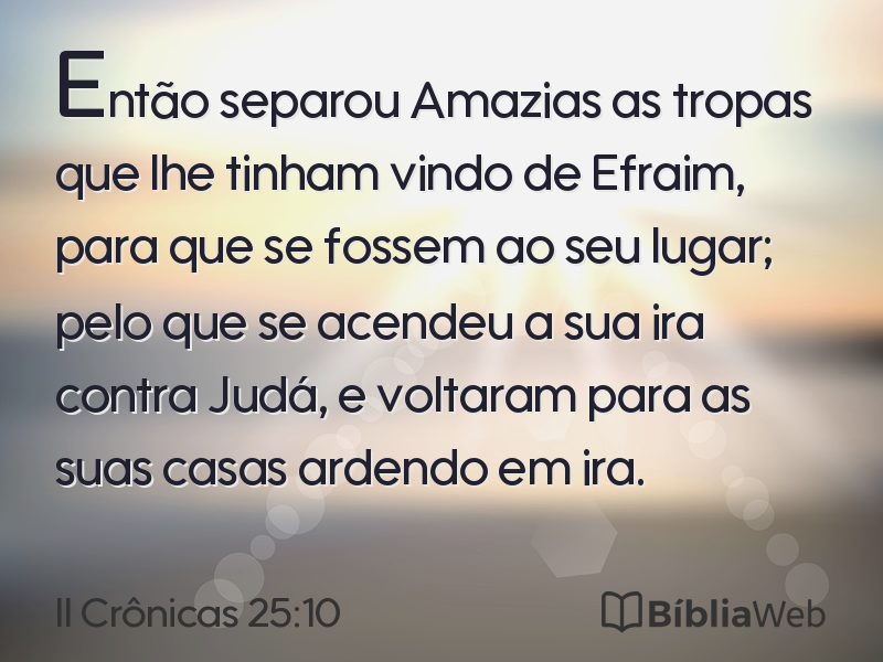 II Crônicas 25:10 em imagem para compartilhar