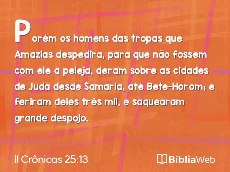II Crônicas 25:13 em imagem para compartilhar