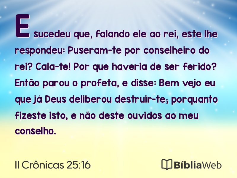 II Crônicas 25:16 em imagem para compartilhar