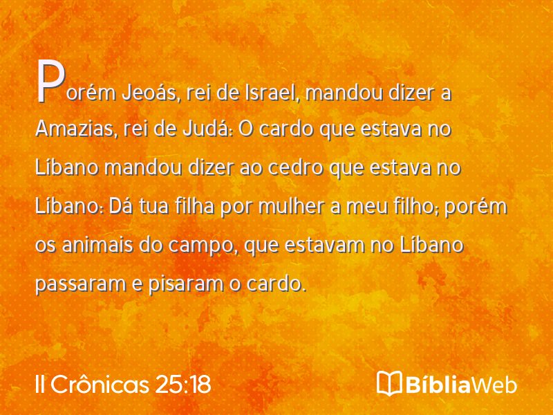 II Crônicas 25:18 em imagem para compartilhar