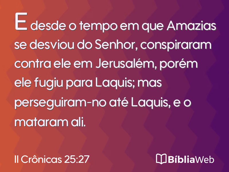 II Crônicas 25:27 em imagem para compartilhar