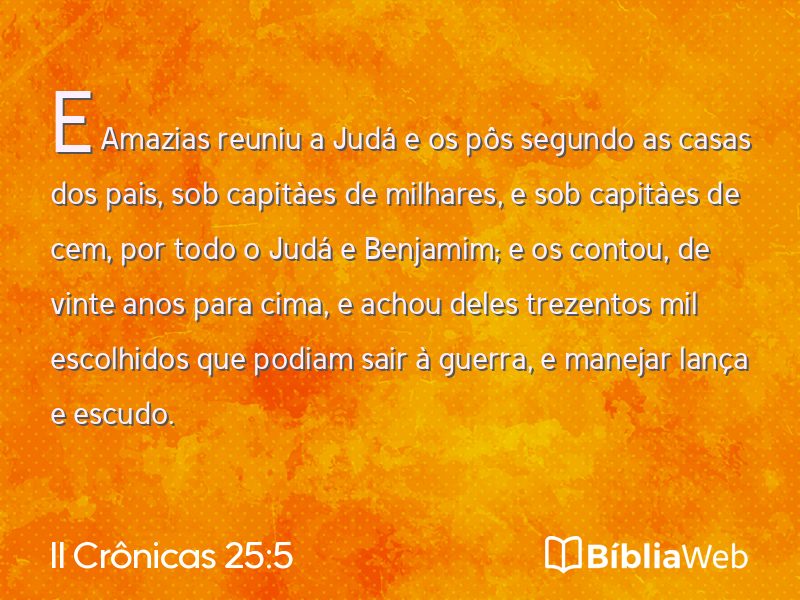 II Crônicas 25:5 em imagem para compartilhar