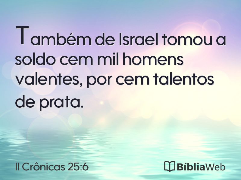 II Crônicas 25:6 em imagem para compartilhar