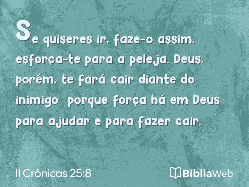 II Crônicas 25:8 em imagem para compartilhar