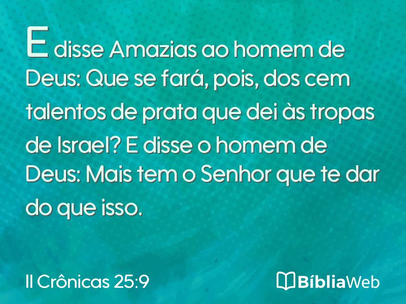 II Crônicas 25:9 em imagem para compartilhar