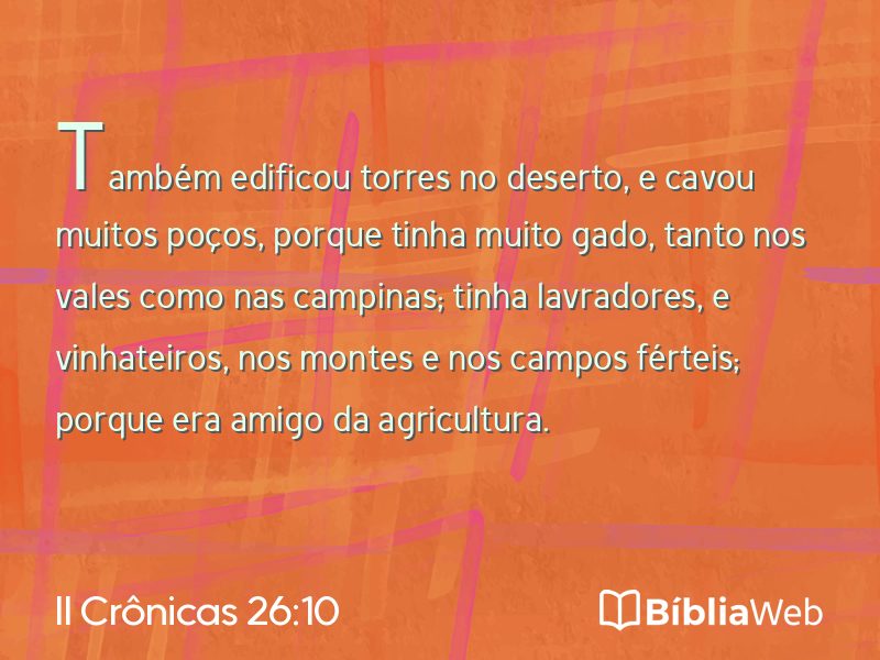 II Crônicas 26:10 em imagem para compartilhar
