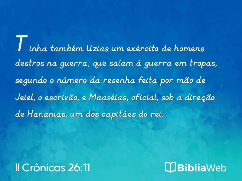 II Crônicas 26:11 em imagem para compartilhar