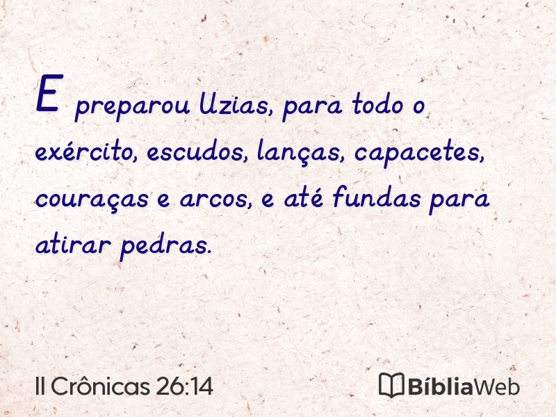 II Crônicas 26:14 em imagem para compartilhar