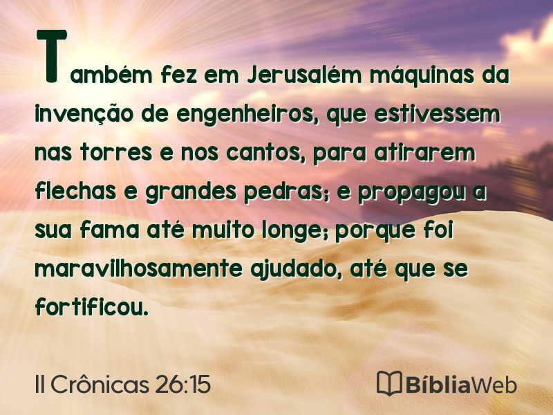 II Crônicas 26:15 em imagem para compartilhar