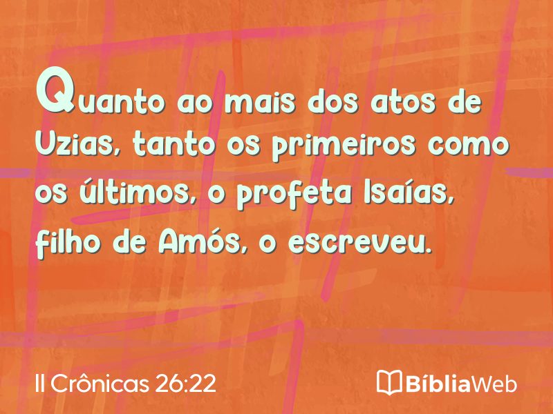 II Crônicas 26:22 em imagem para compartilhar