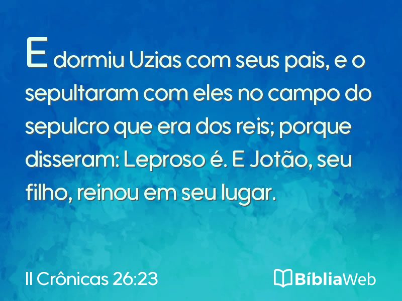 II Crônicas 26:23 em imagem para compartilhar