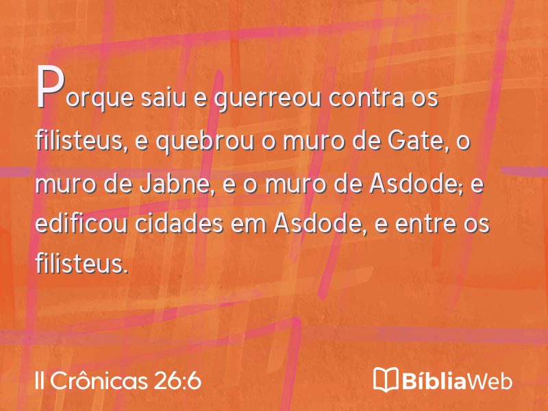 II Crônicas 26:6 em imagem para compartilhar