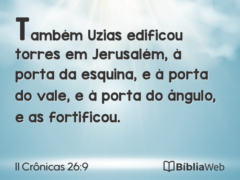 II Crônicas 26:9 em imagem para compartilhar