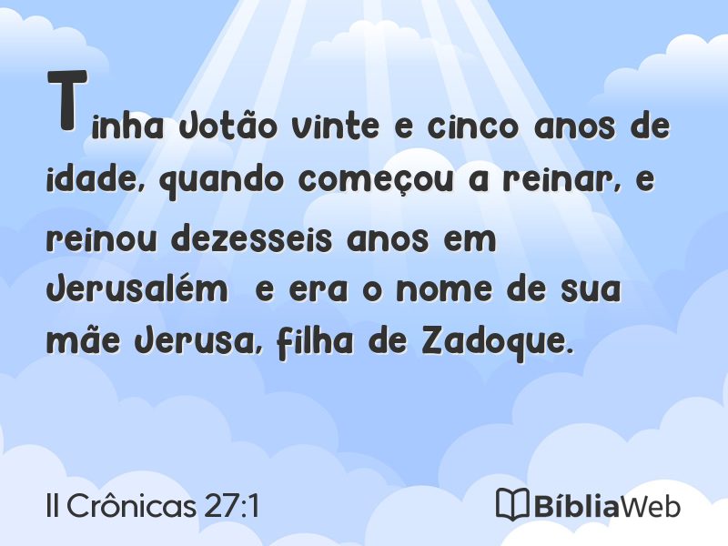 II Crônicas 27:1 em imagem para compartilhar