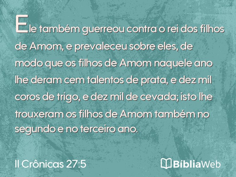 II Crônicas 27:5 em imagem para compartilhar