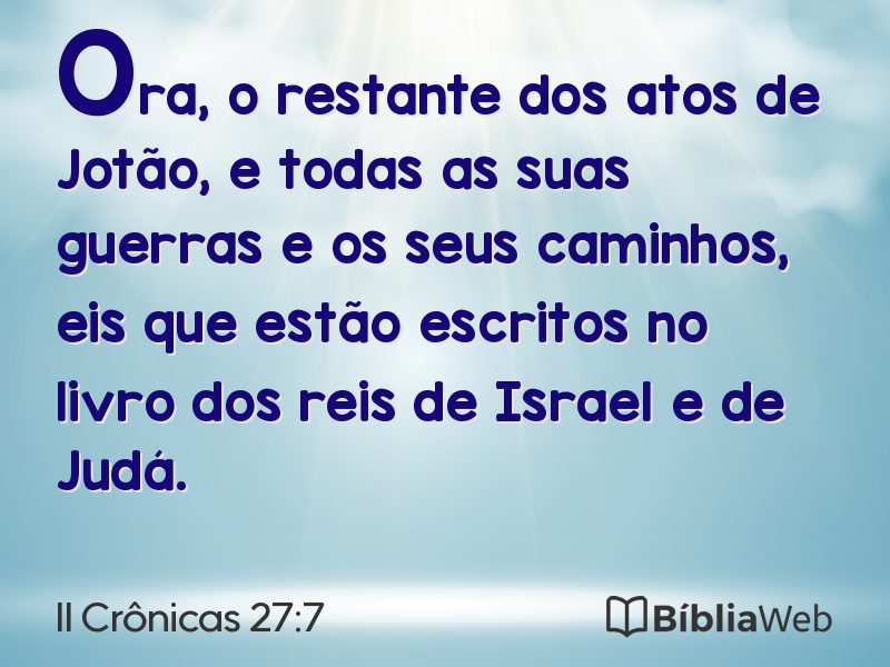 II Crônicas 27:7 em imagem para compartilhar