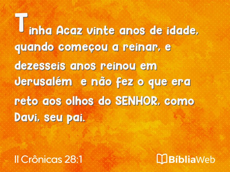 II Crônicas 28:1 em imagem para compartilhar