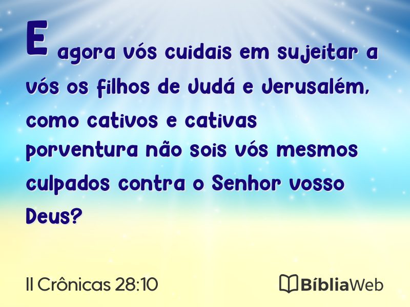 II Crônicas 28:10 em imagem para compartilhar