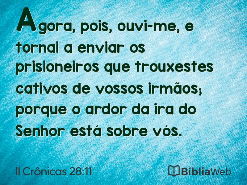 II Crônicas 28:11 em imagem para compartilhar