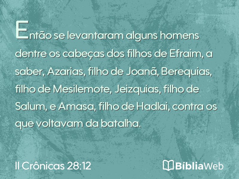 II Crônicas 28:12 em imagem para compartilhar