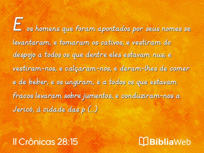 II Crônicas 28:15 em imagem para compartilhar