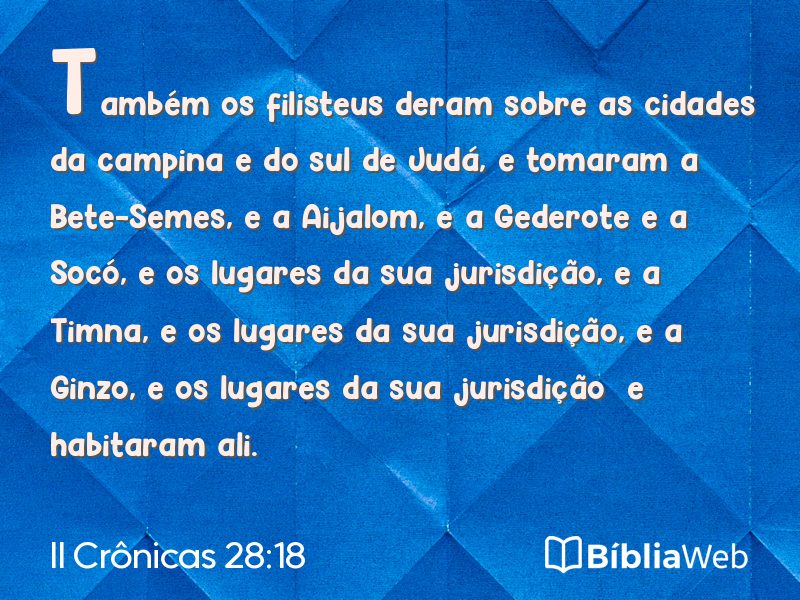II Crônicas 28:18 em imagem para compartilhar
