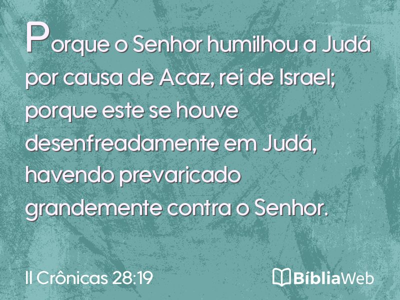 II Crônicas 28:19 em imagem para compartilhar