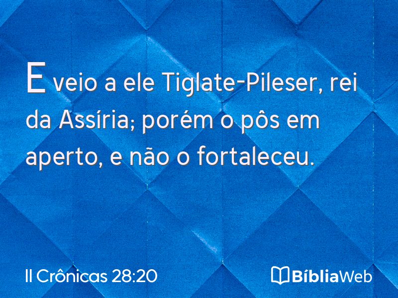 II Crônicas 28:20 em imagem para compartilhar