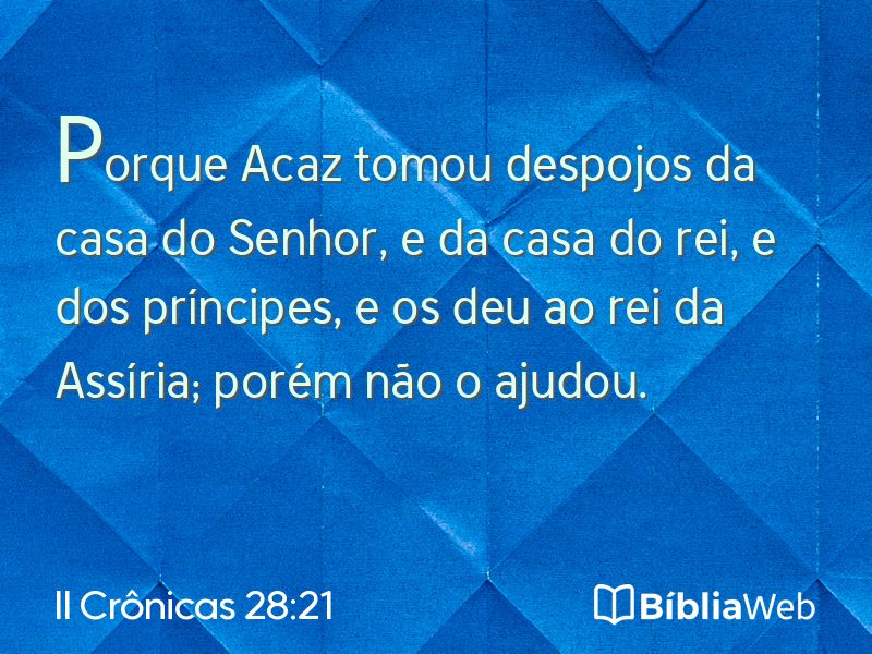 II Crônicas 28:21 em imagem para compartilhar