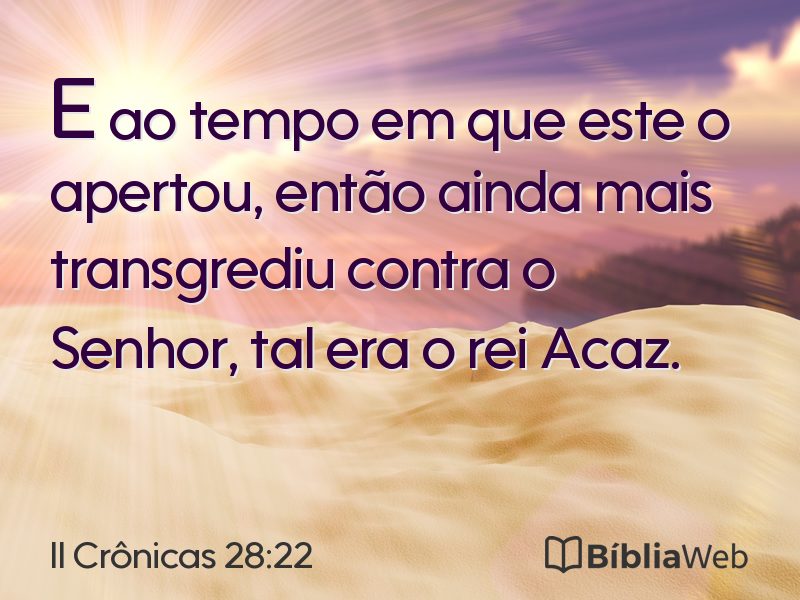 II Crônicas 28:22 em imagem para compartilhar