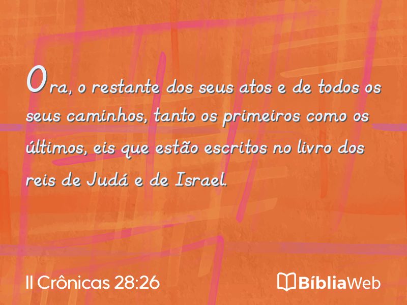 II Crônicas 28:26 em imagem para compartilhar