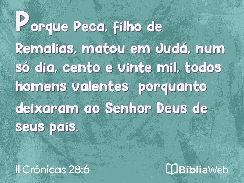 II Crônicas 28:6 em imagem para compartilhar