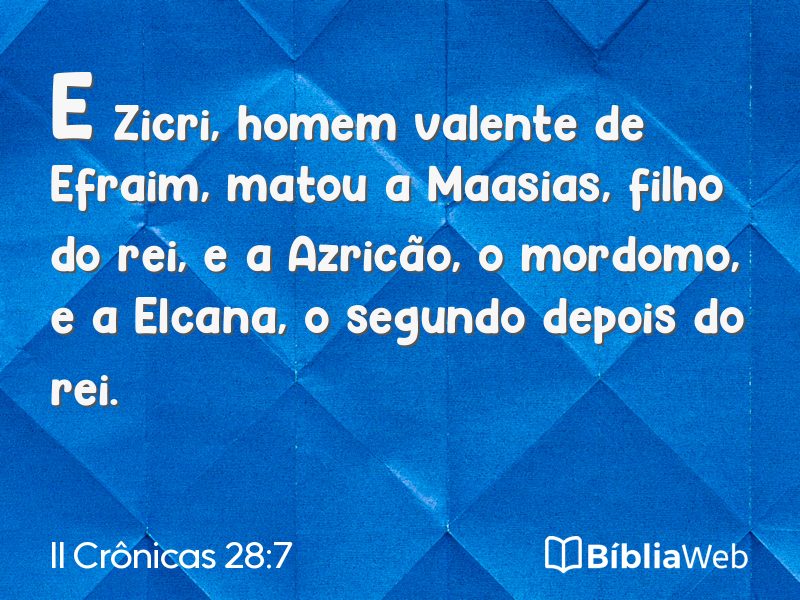 II Crônicas 28:7 em imagem para compartilhar