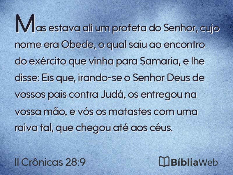 II Crônicas 28:9 em imagem para compartilhar