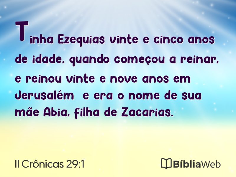II Crônicas 29:1 em imagem para compartilhar