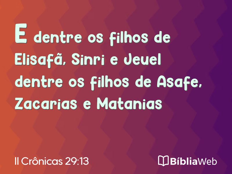 II Crônicas 29:13 em imagem para compartilhar