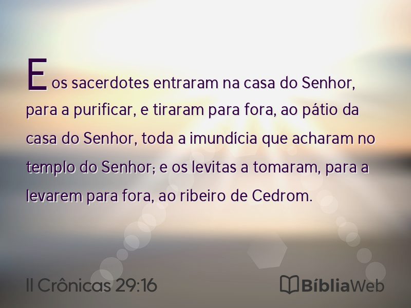 II Crônicas 29:16 em imagem para compartilhar