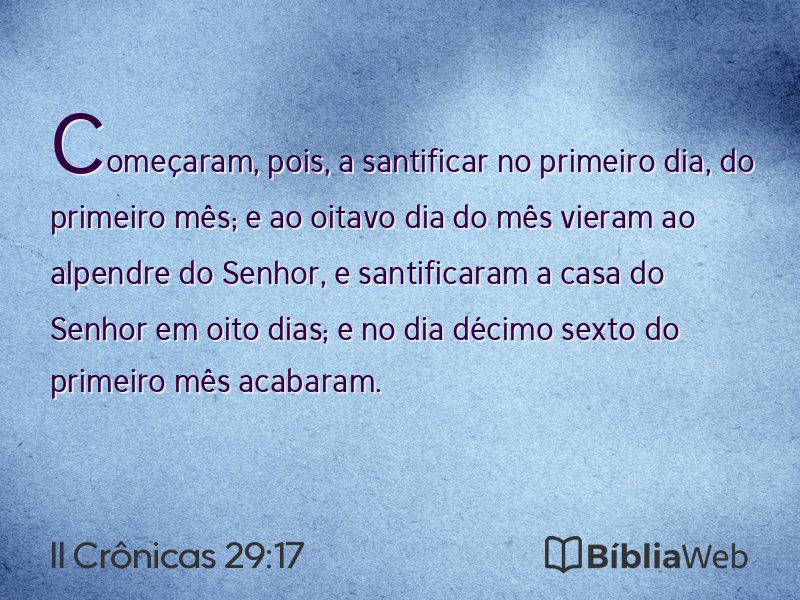 II Crônicas 29:17 em imagem para compartilhar