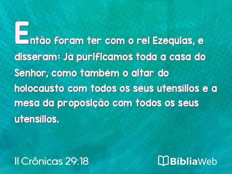 II Crônicas 29:18 em imagem para compartilhar