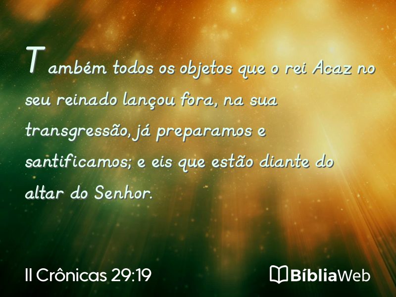 II Crônicas 29:19 em imagem para compartilhar