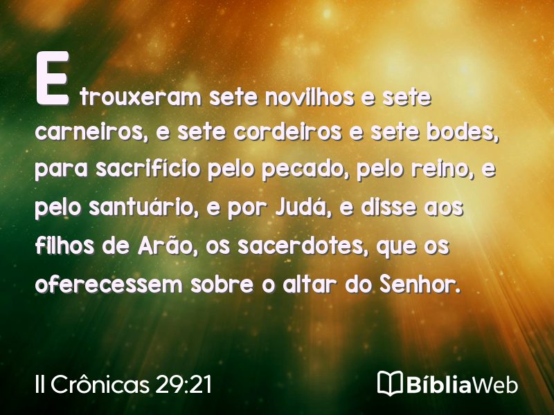 II Crônicas 29:21 em imagem para compartilhar
