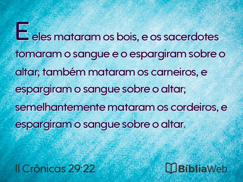 II Crônicas 29:22 em imagem para compartilhar