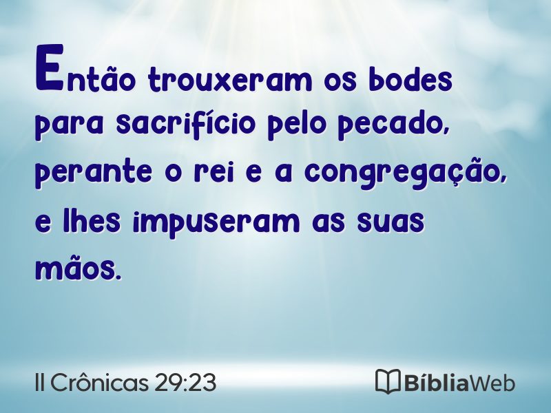 II Crônicas 29:23 em imagem para compartilhar