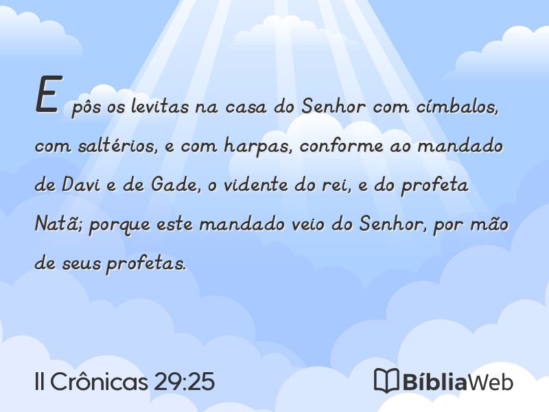 II Crônicas 29:25 em imagem para compartilhar
